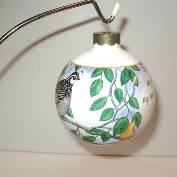 A Partridge in a Pear Tree Ornament Vintage 1970's 3 1/2" H x 3 1/4" W Christmas - Picture 4 of 6